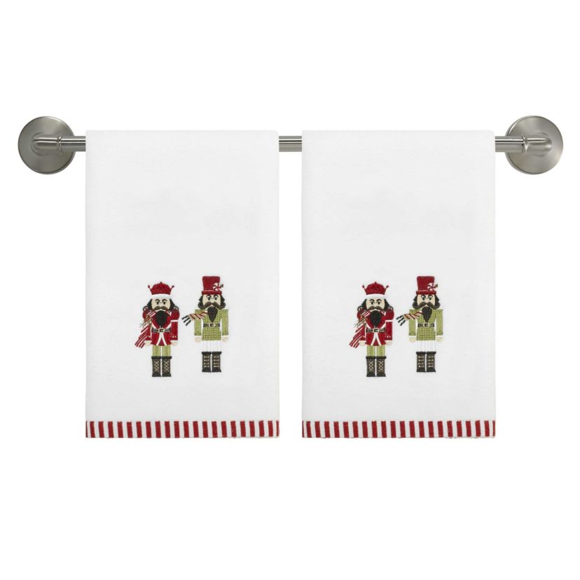 Peppermint Nutcracker Hand Towel - Set of 2