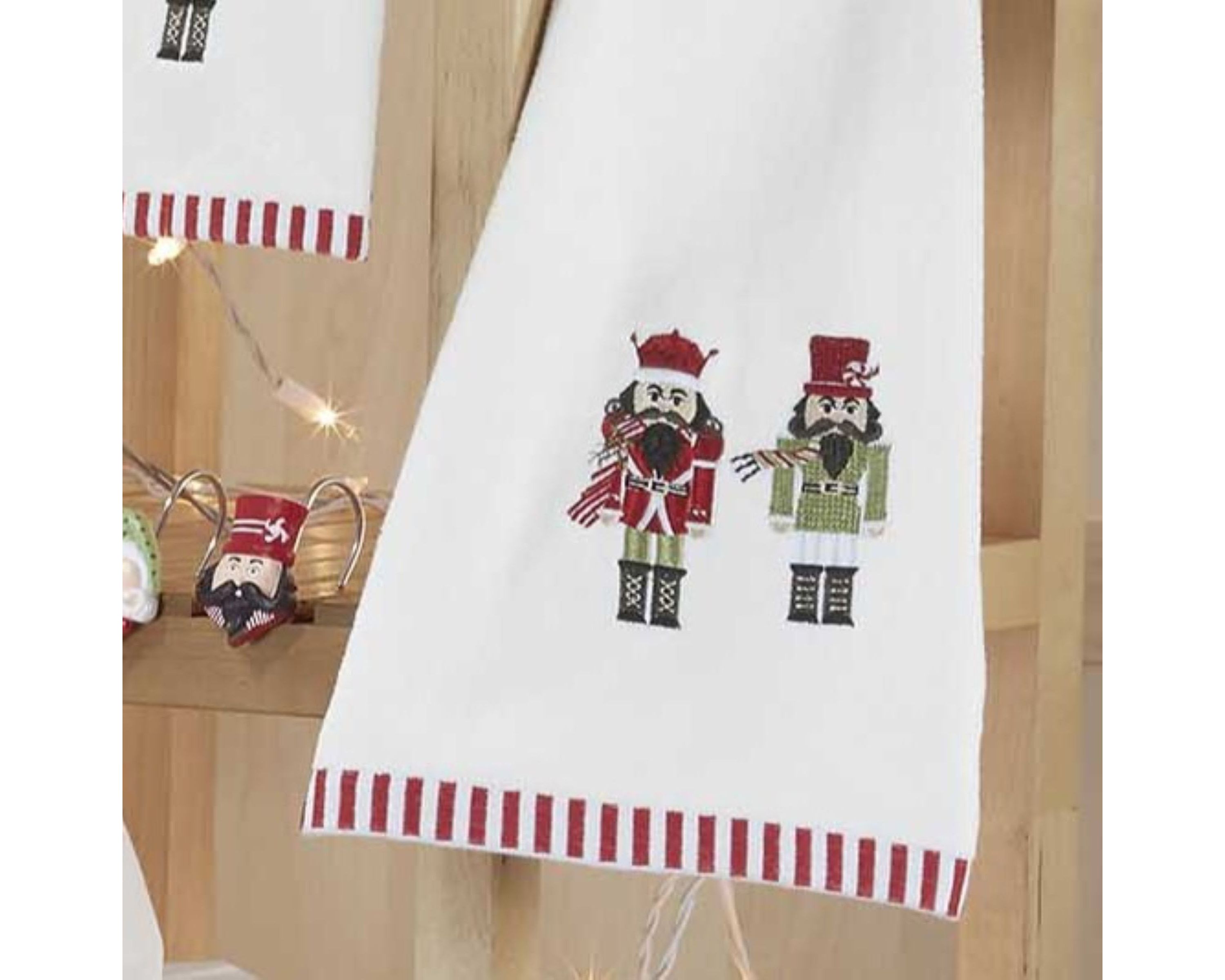 Peppermint Nutcracker Hand Towel - Set of 2