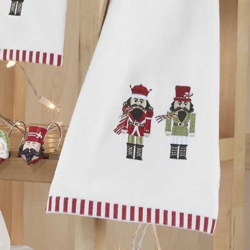 Peppermint Nutcracker Hand Towel - Set of 2