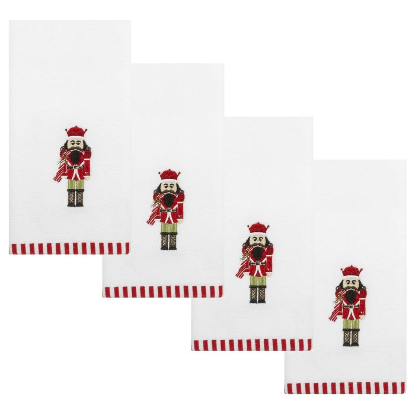 Peppermint Nutcracker Fingertip Towel - Set of 4