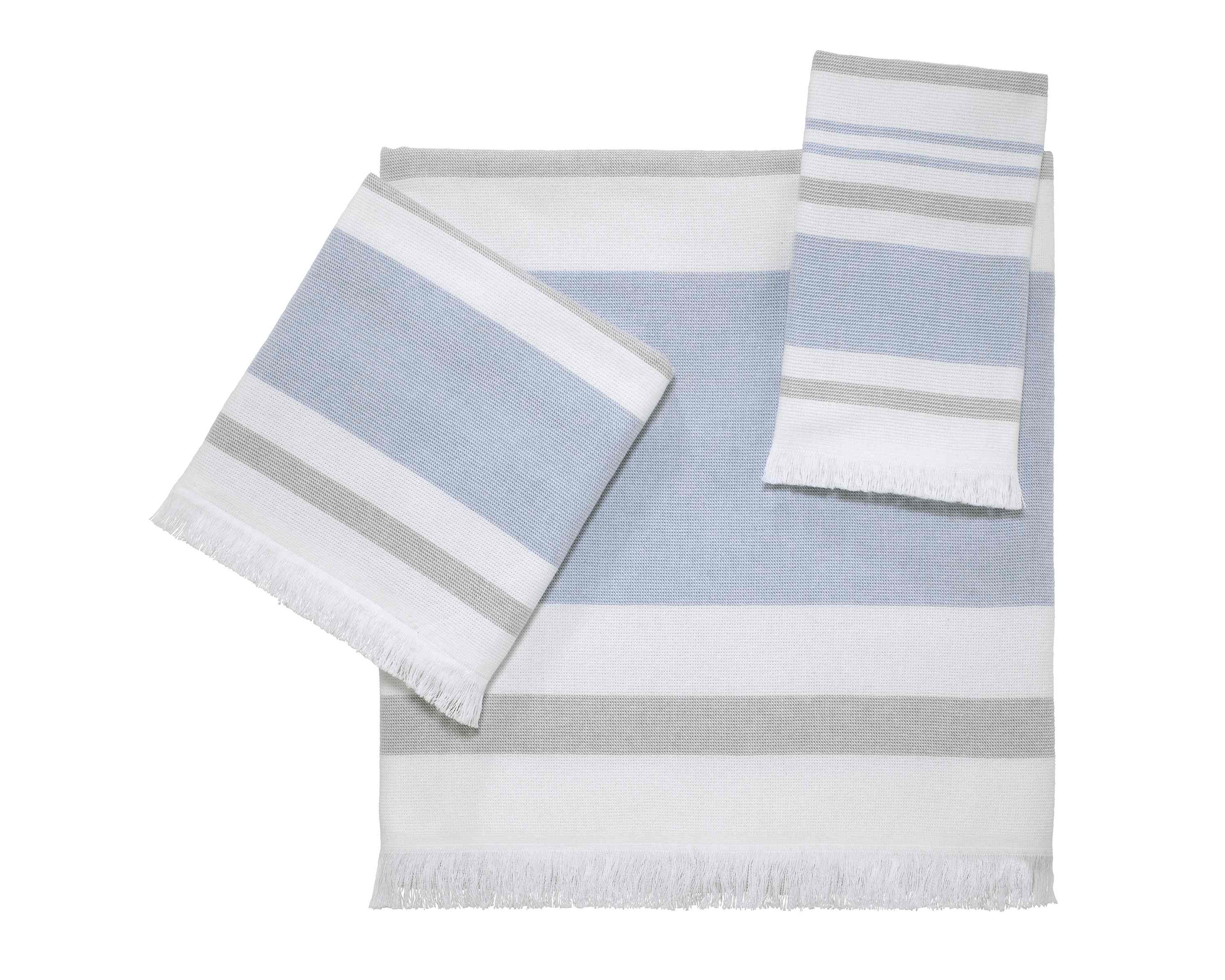 Clubhouse Stripe Blue 3pc. Towel Set