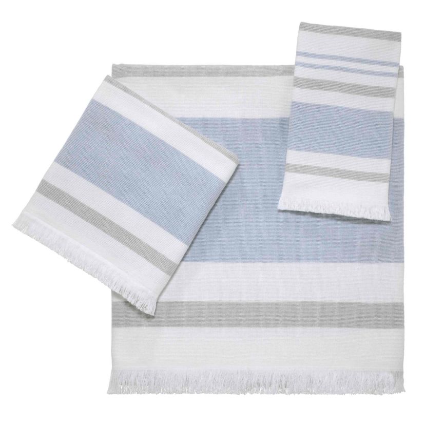 Clubhouse Stripe Blue 3pc. Towel Set