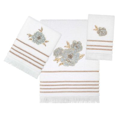 Nicole Miller Camille 3-Piece Bath Towel Set, White