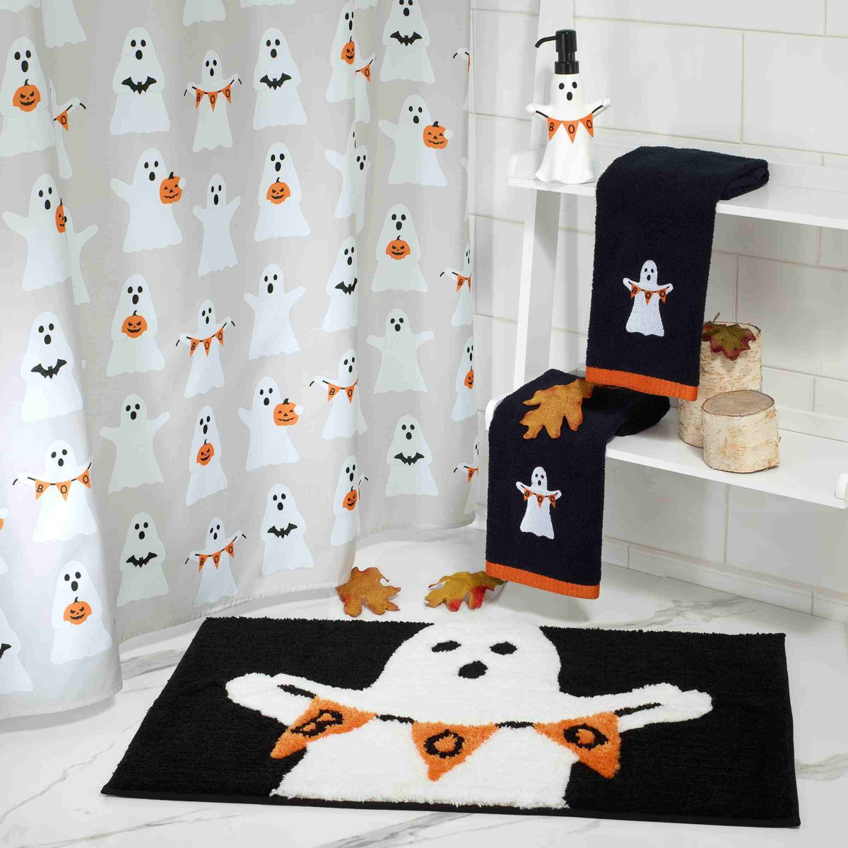Ghost Boo Shower Curtain