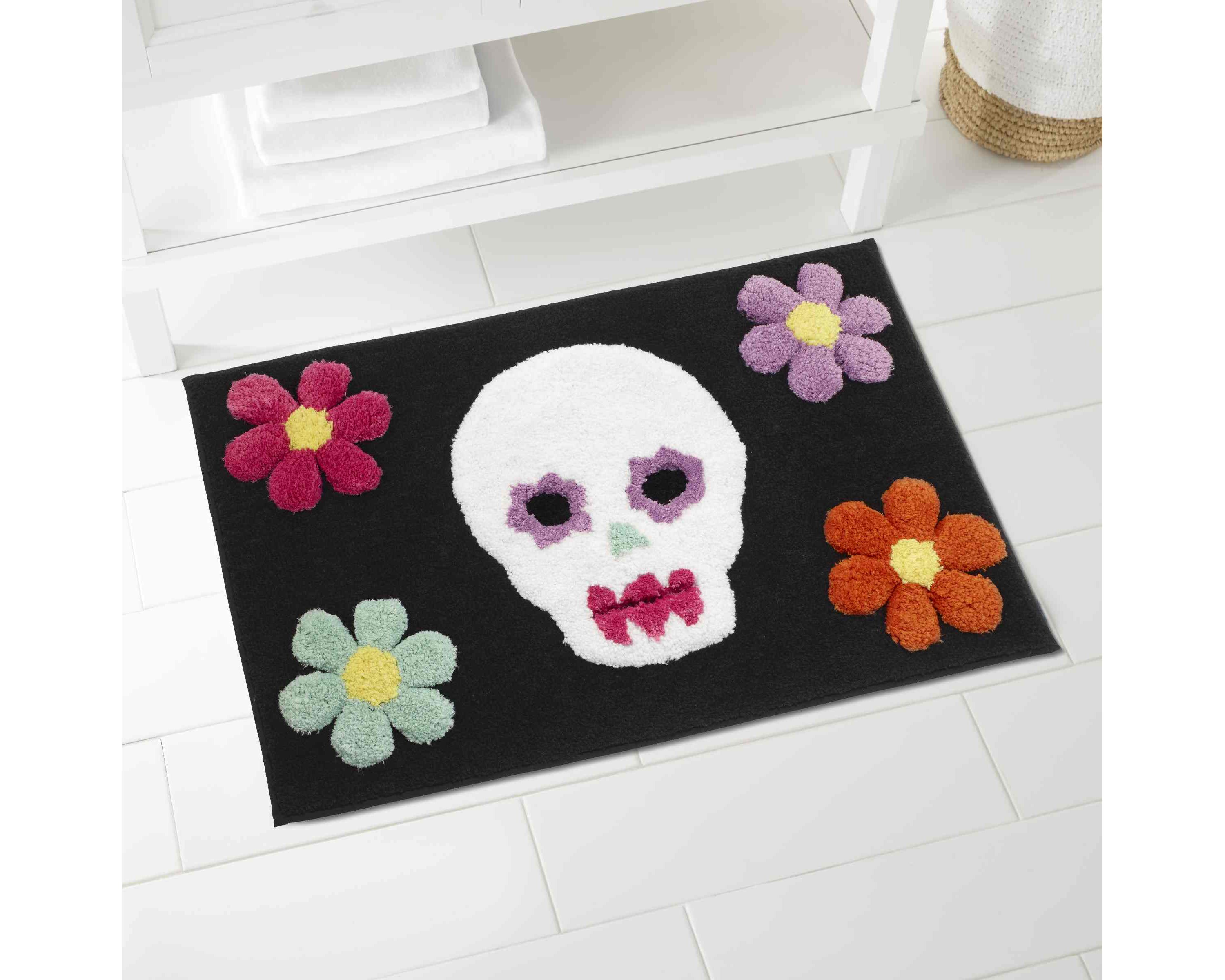 Sugar Skull Bath Rug