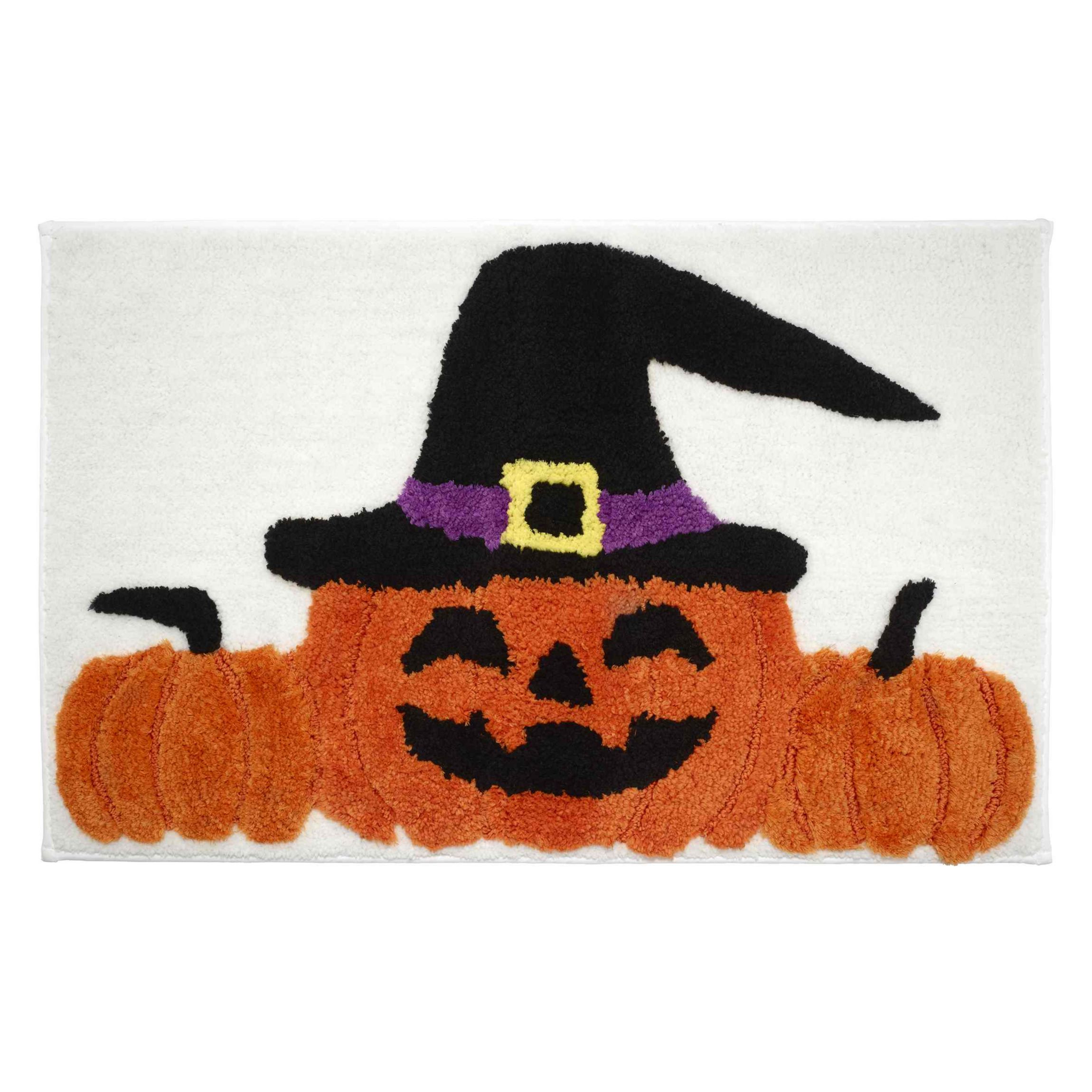 Pumpkin Witch Hat Bath Rug