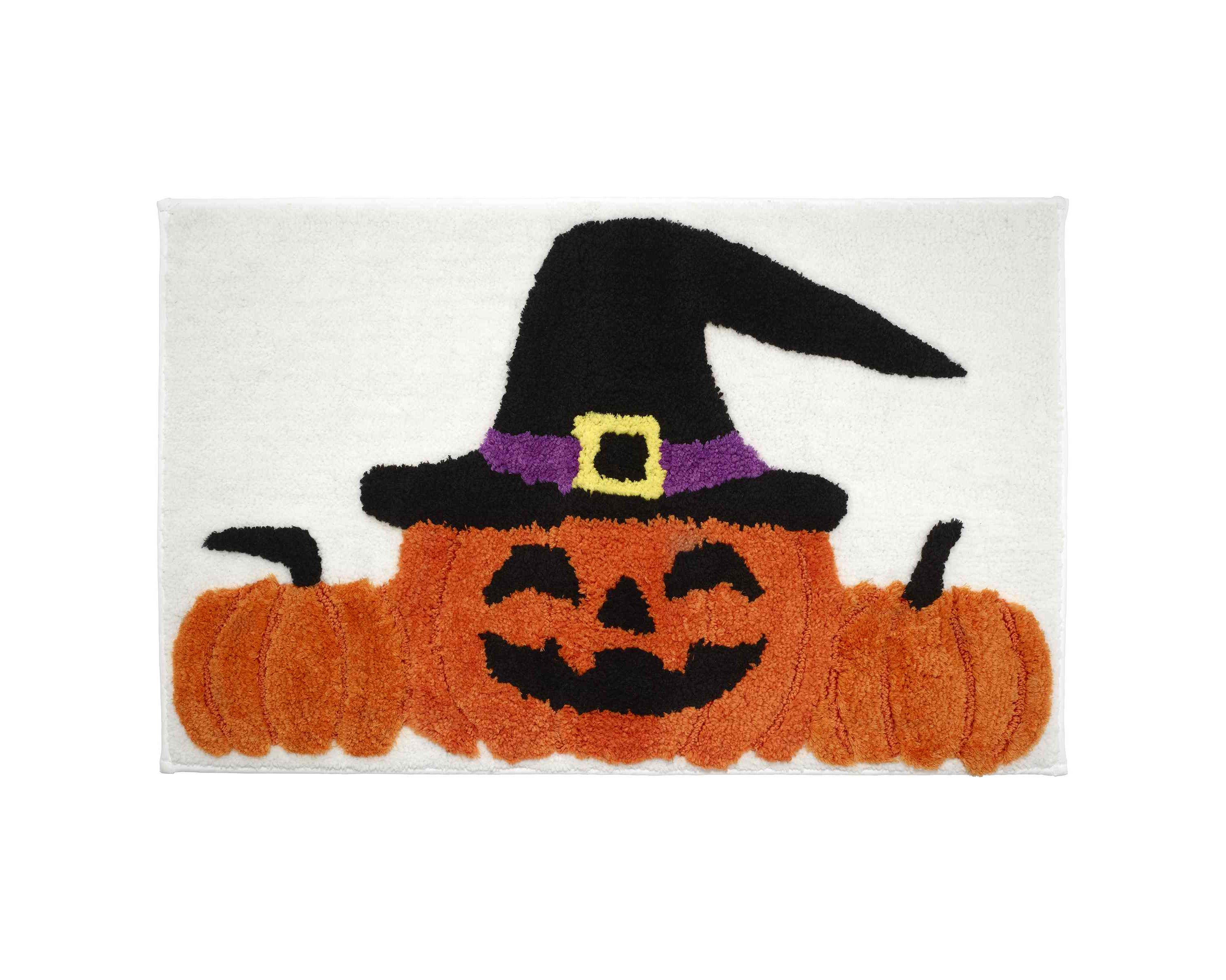 Pumpkin Witch Hat Bath Rug