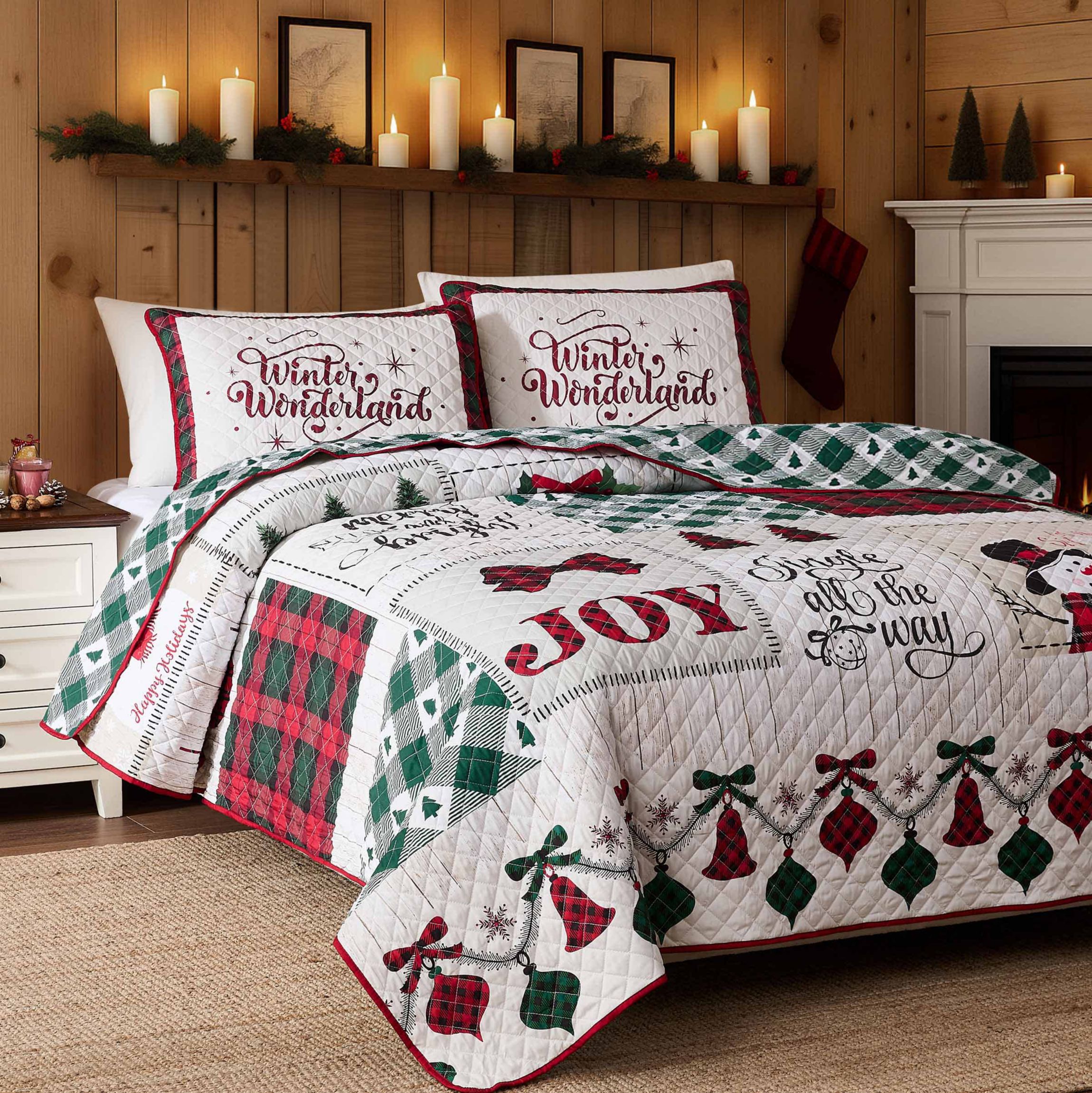 Patchwork Plaid Full/Queen Quilt Set