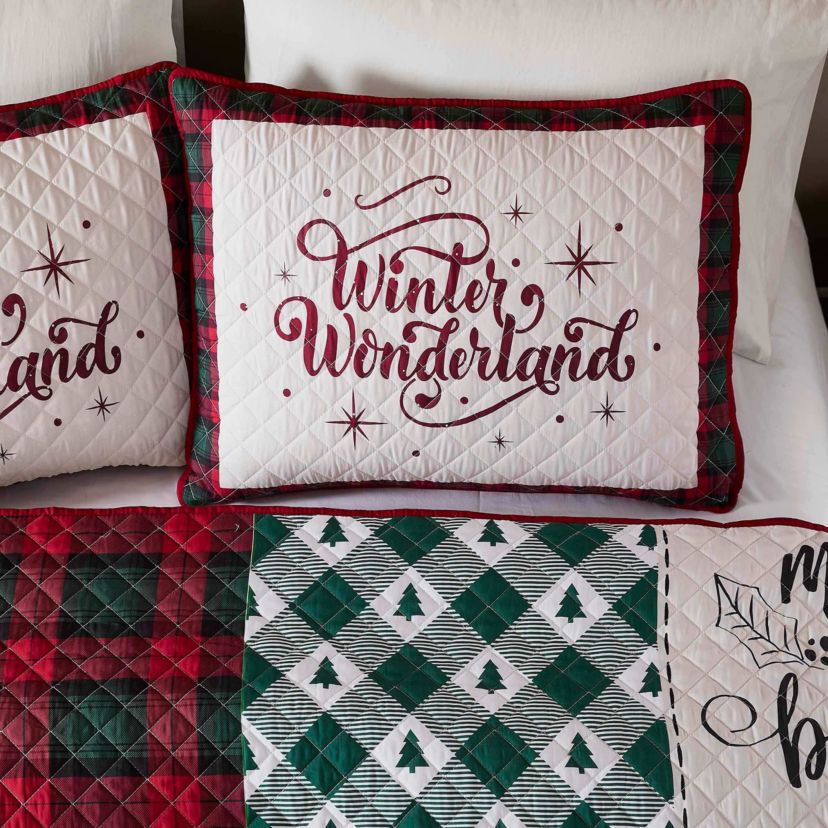 Patchwork Plaid Full/Queen Quilt Set