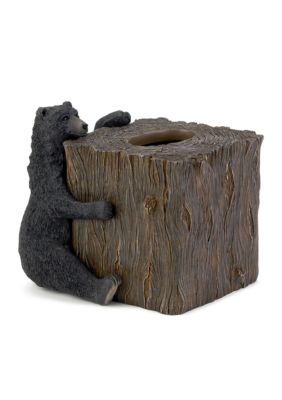 Avanti Black Bear Lodge Tissue Box, Brown