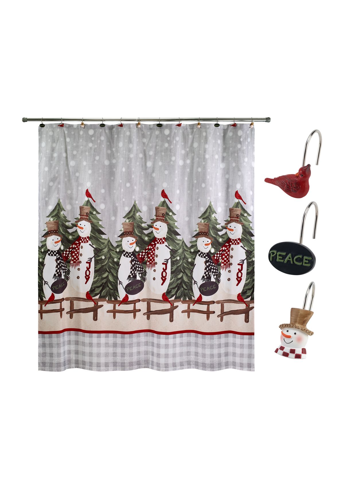 Country Friends Shower Curtain and Shower Hook Set