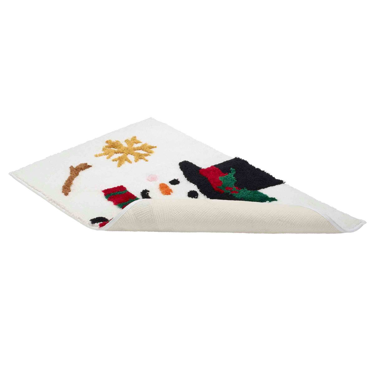 Snowman Flakes Bath Rug