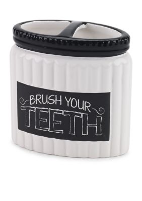 Chalk it Up Toothbrush Holder 4.12-in. x 2.26-in. x 4.25-in.