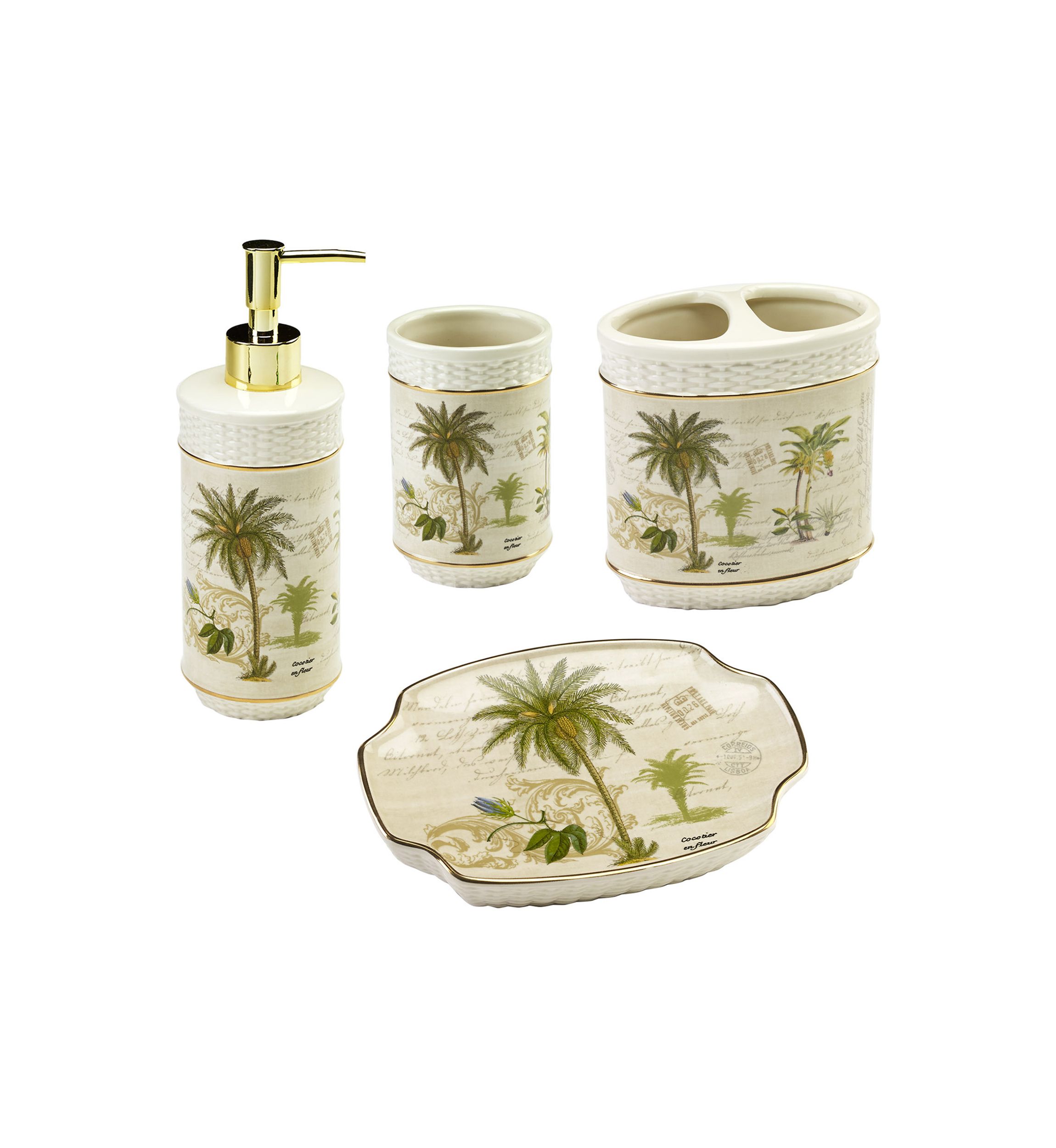 Colony Palm Bath Accessories Set