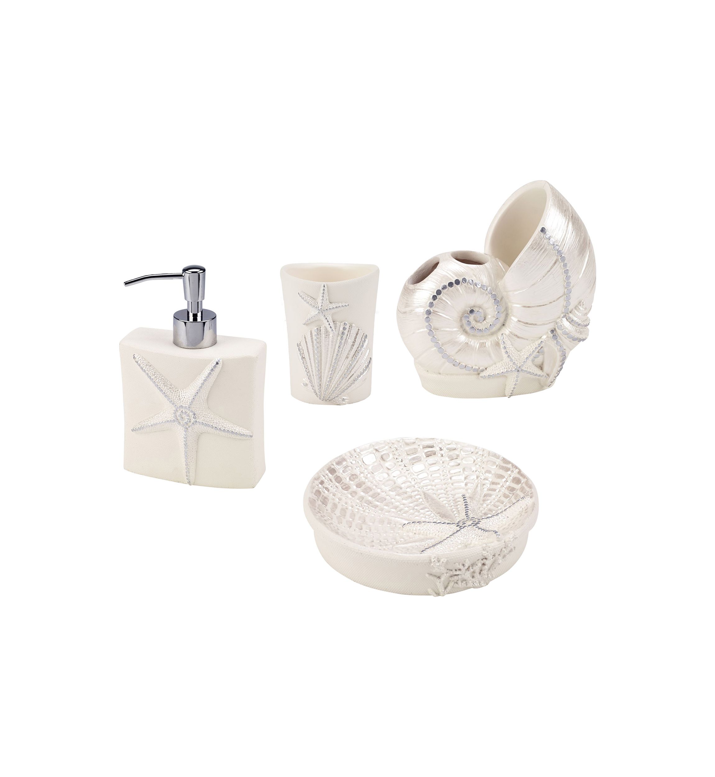 Sequin Shells Bath Accessories Set