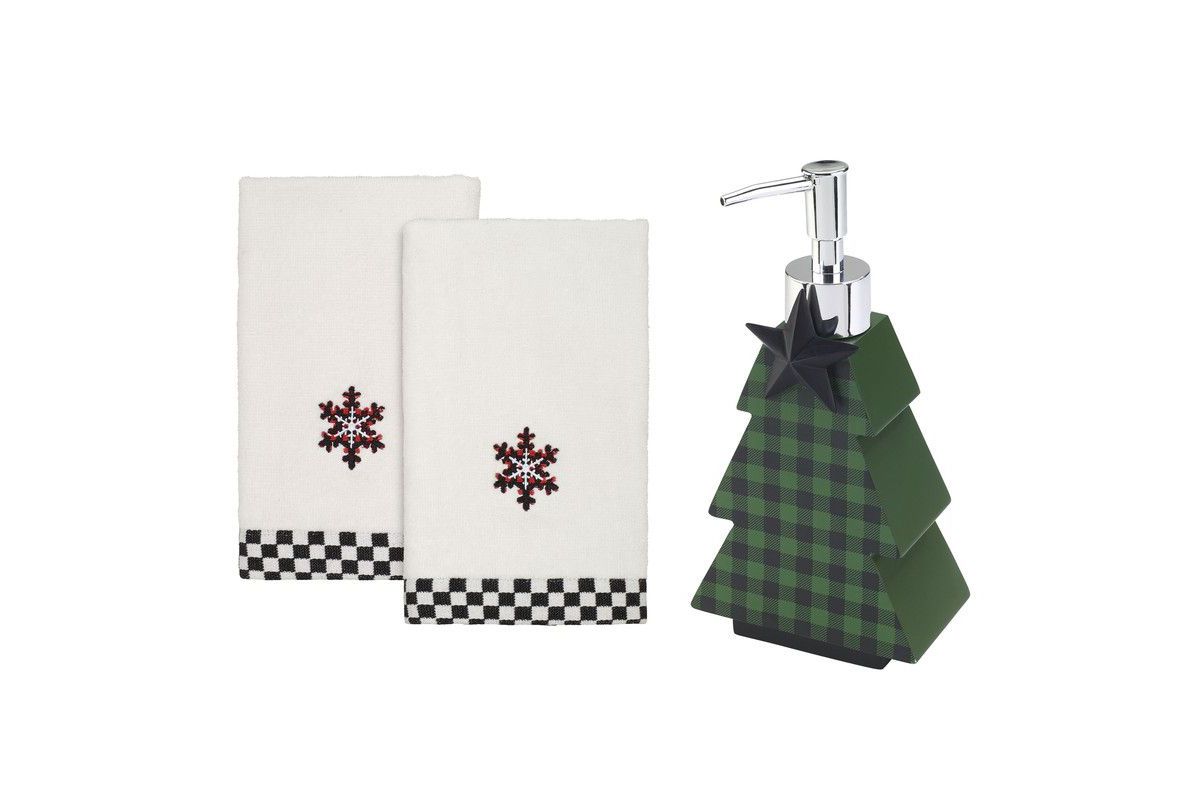 Avanti Tis the Season Lotion Pump and Fingertip Towel Set