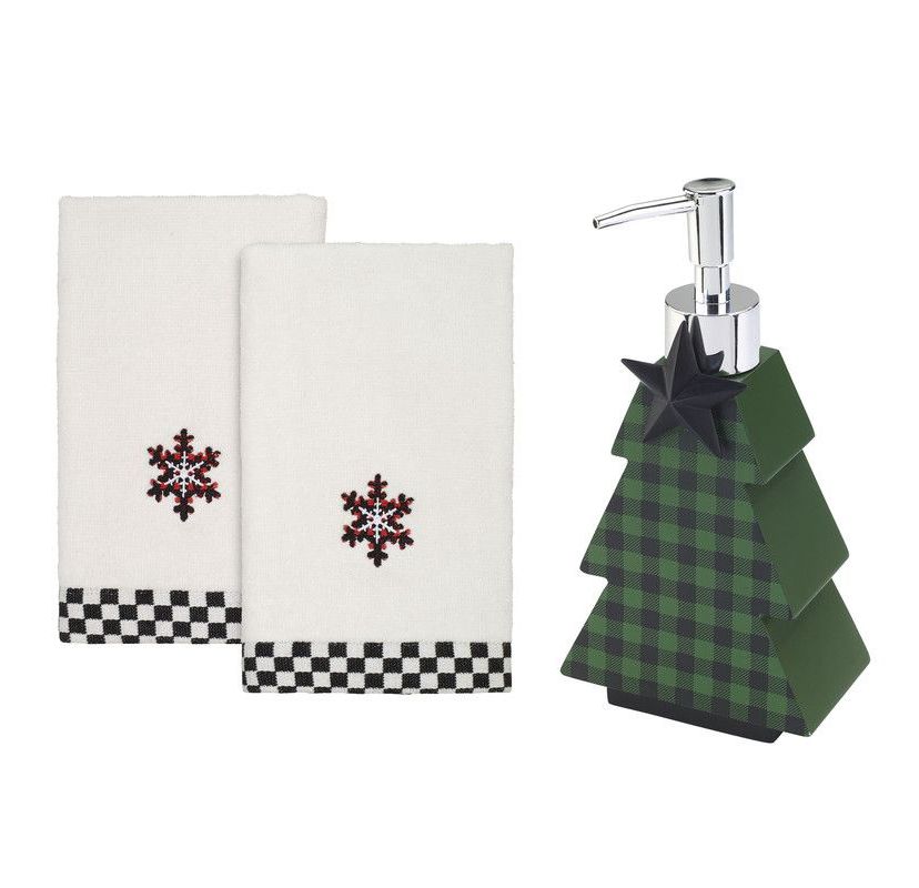 Avanti Tis the Season Lotion Pump and Fingertip Towel Set