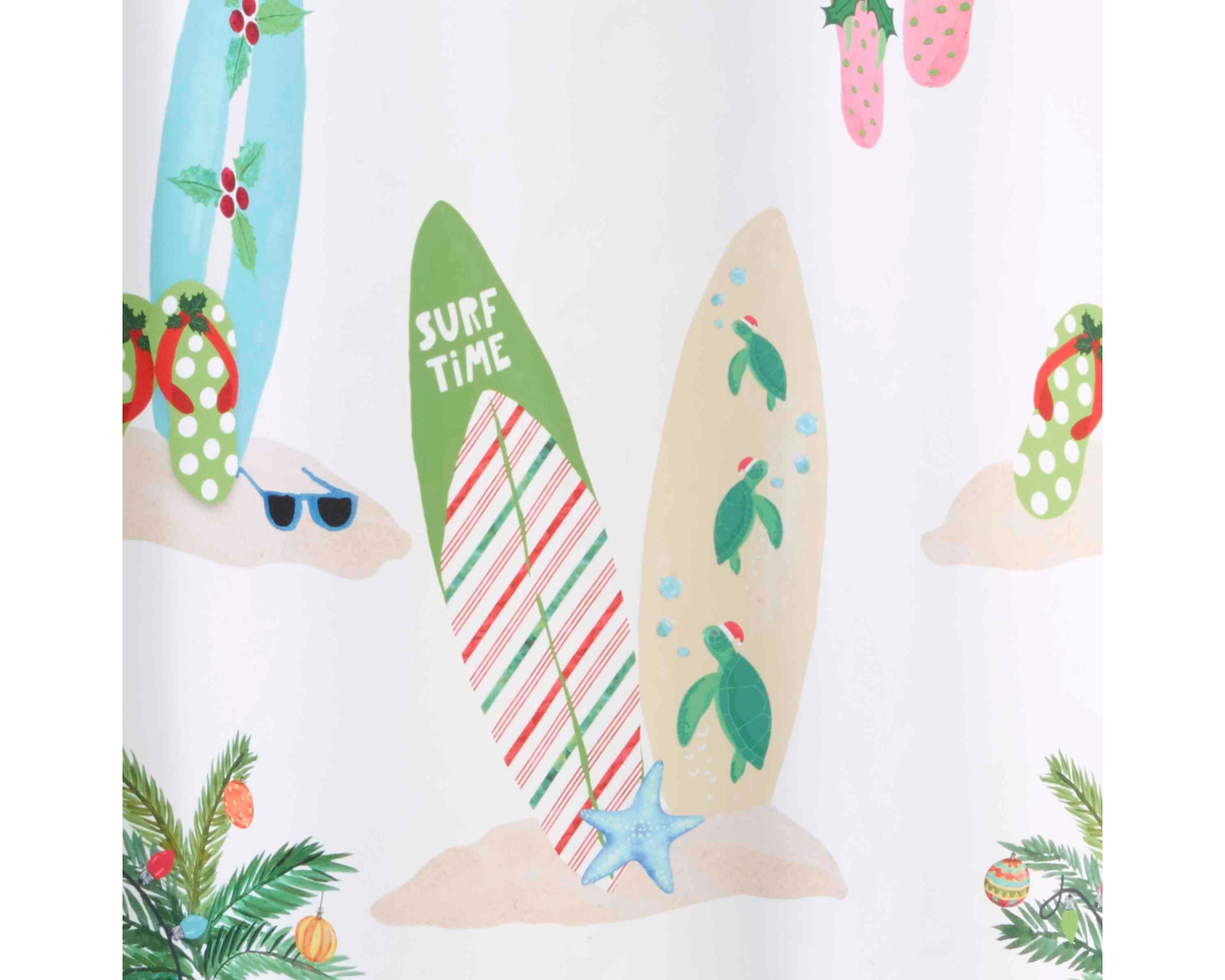 Flamingo Jingle Shower Curtain and Hook Set