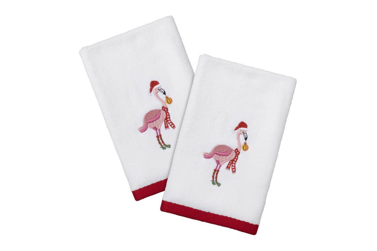 Avanti Flamingo Jingle Lotion Pump and Fingertip Towel Set