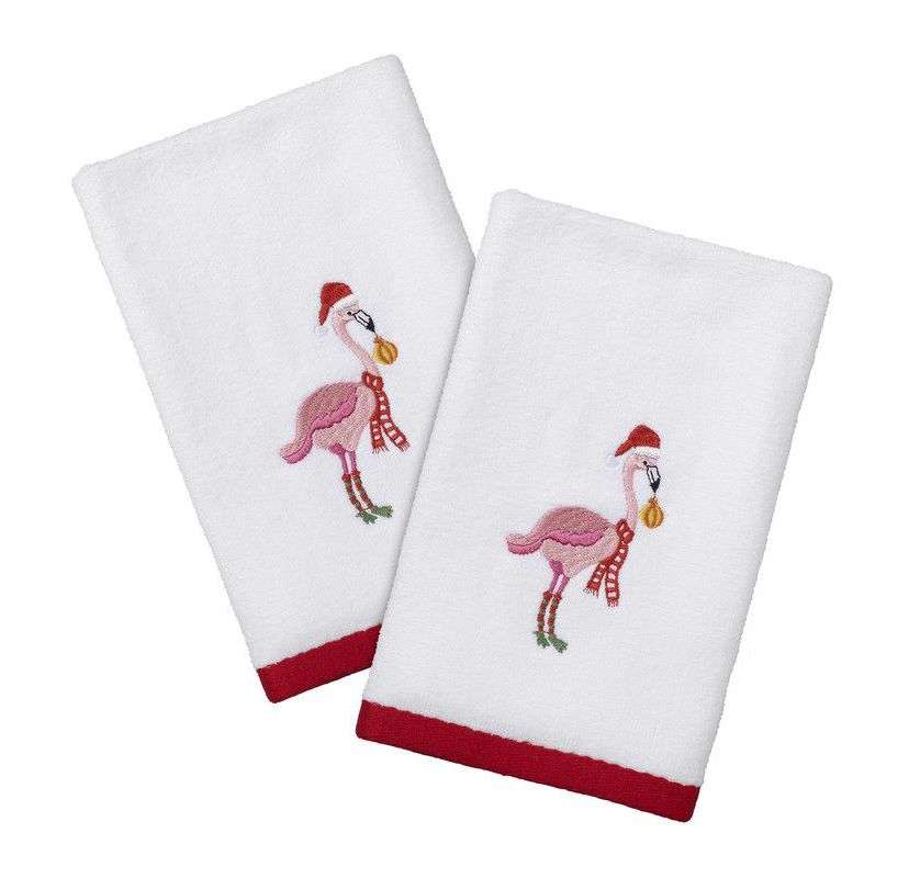 Avanti Flamingo Jingle Lotion Pump and Fingertip Towel Set