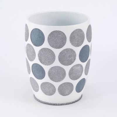 Avanti Dotted Circle Wastebasket, White