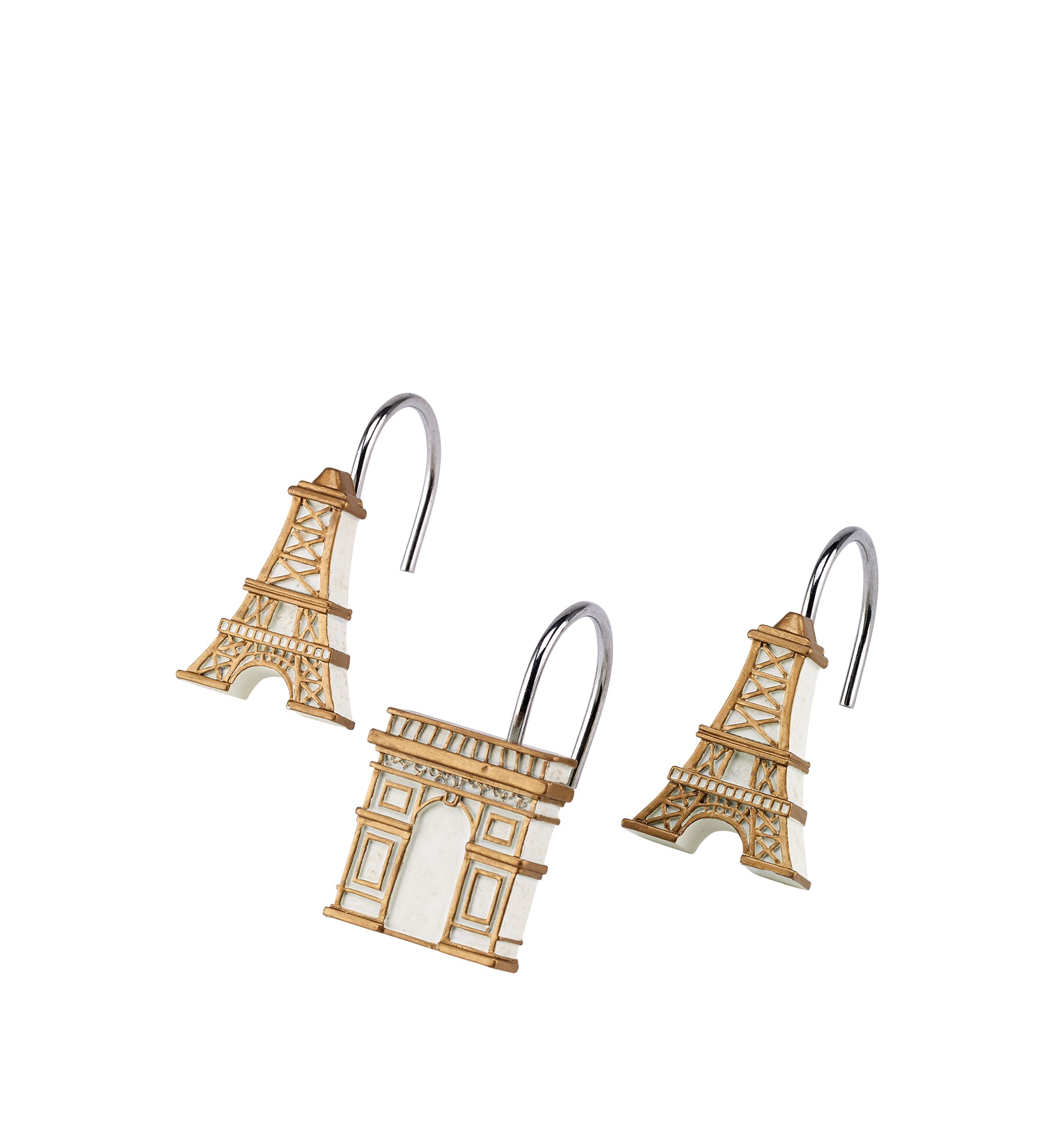 Set of 12 Paris Botanique Shower Curtain Hooks