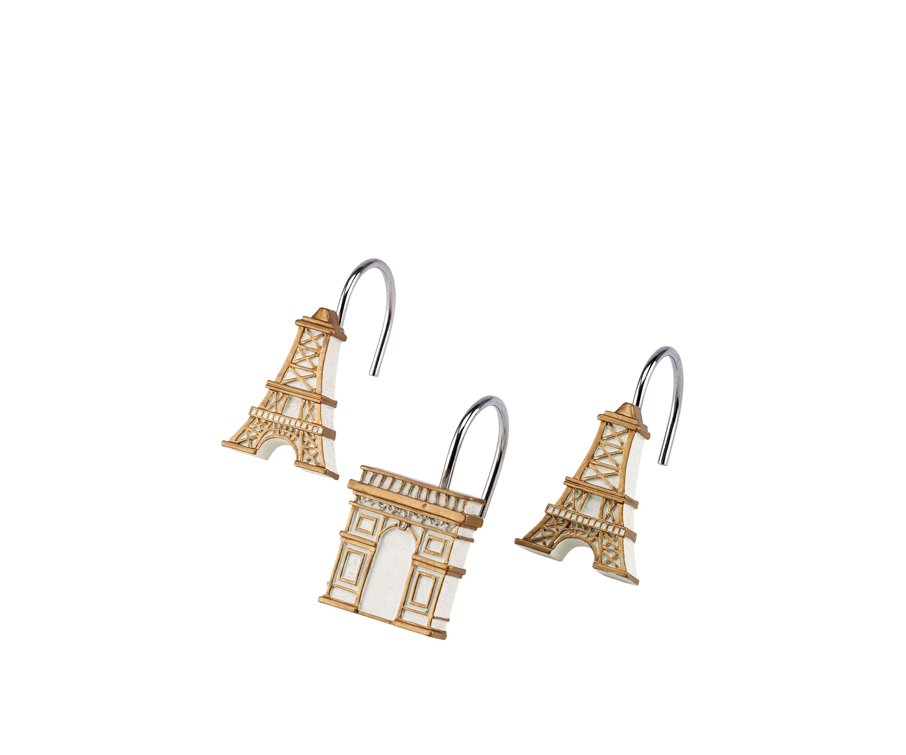 Set of 12 Paris Botanique Shower Curtain Hooks