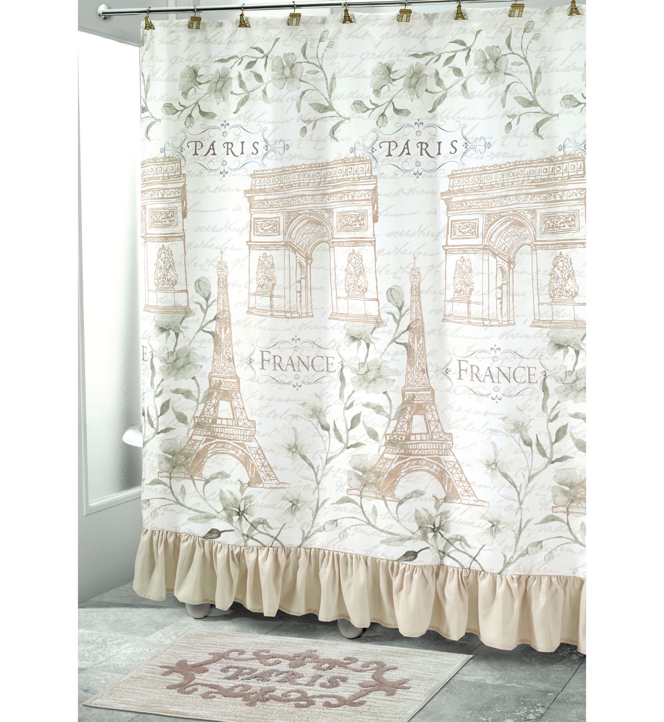 72 in x 72 in Paris Botanique Shower Curtain