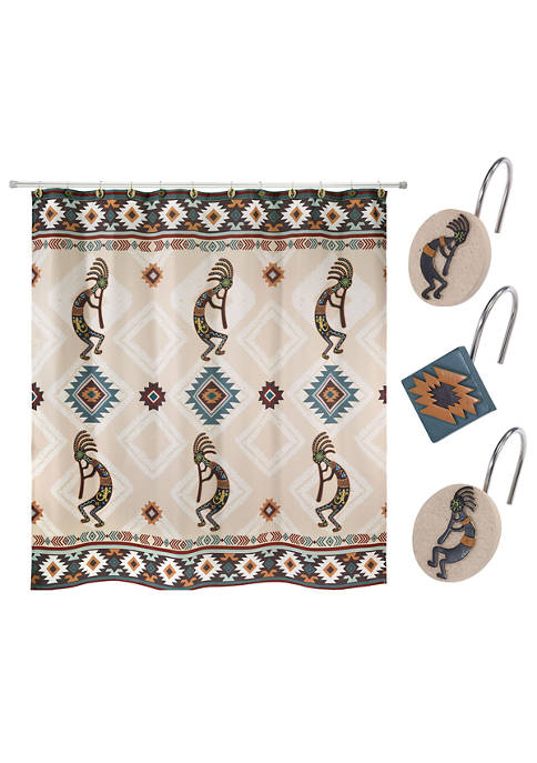 Navajo Dance 13 Piece Shower Curtain and Hooks Set
