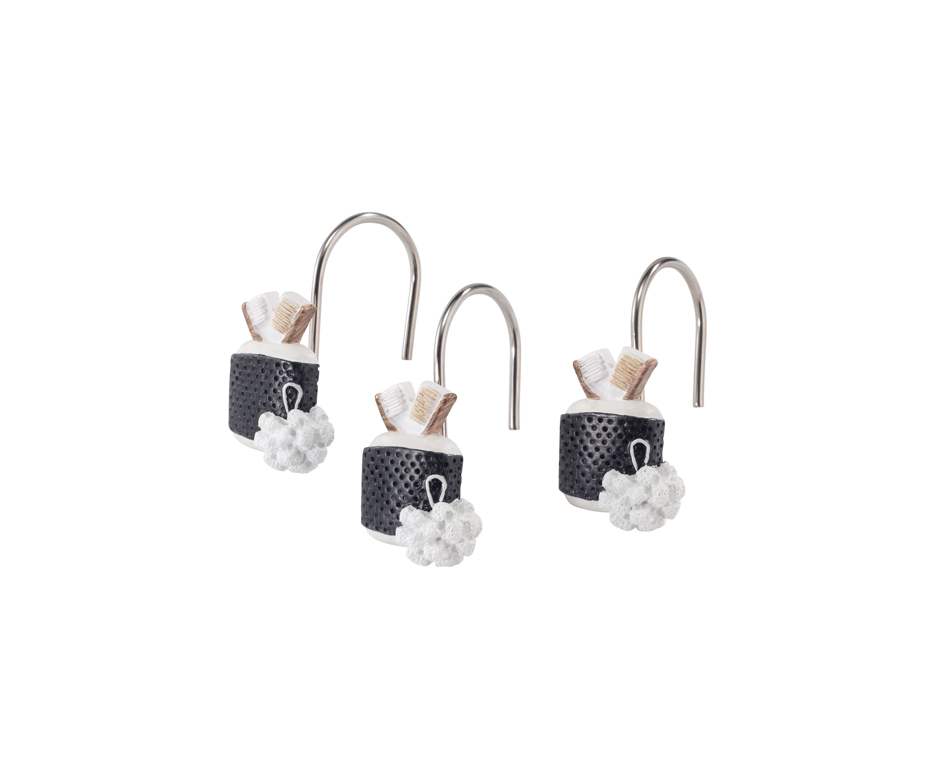 Bath Icons 12 Piece Shower Hooks