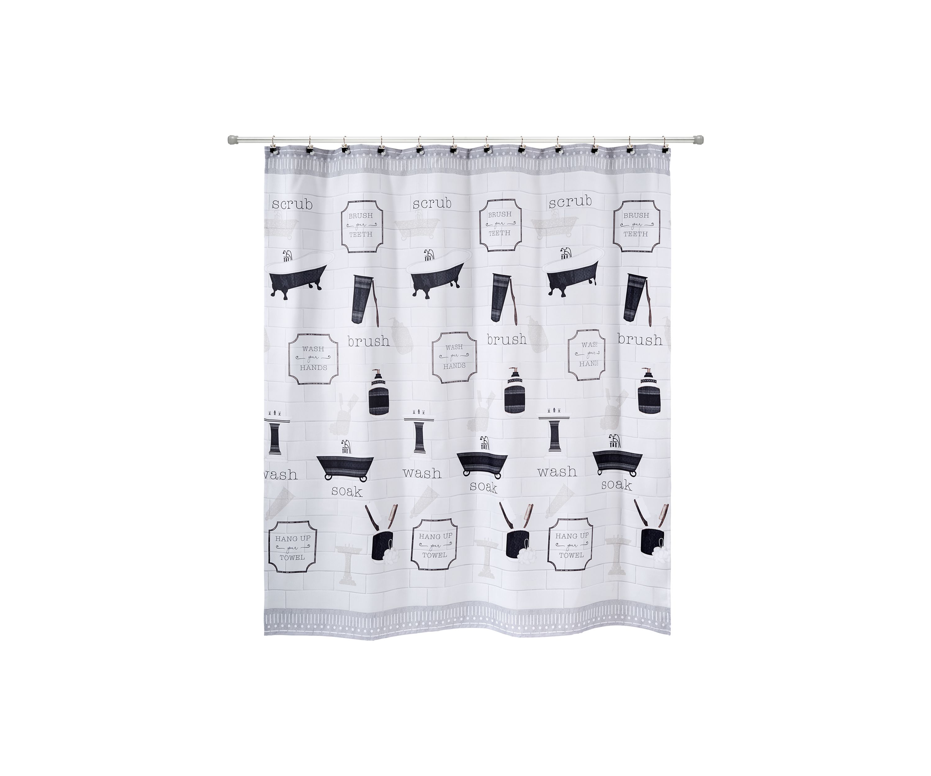 Bath Icons Shower Curtain