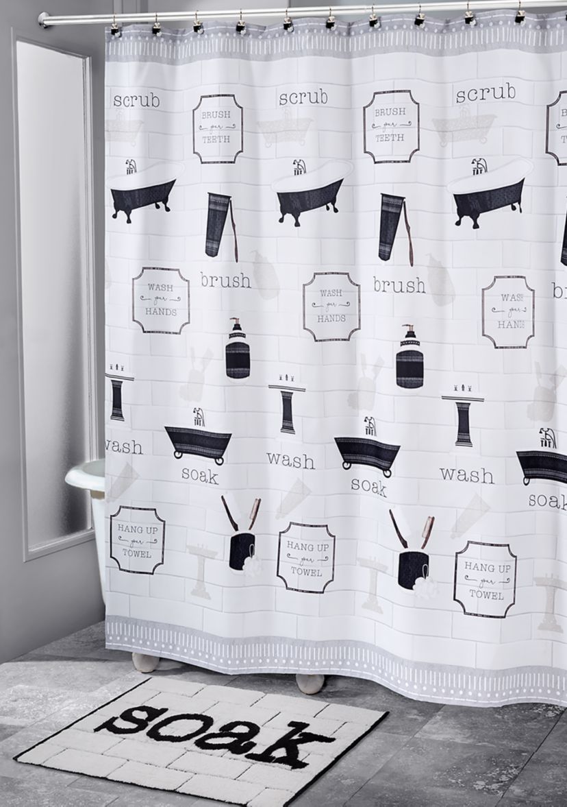Bath Icons Shower Curtain