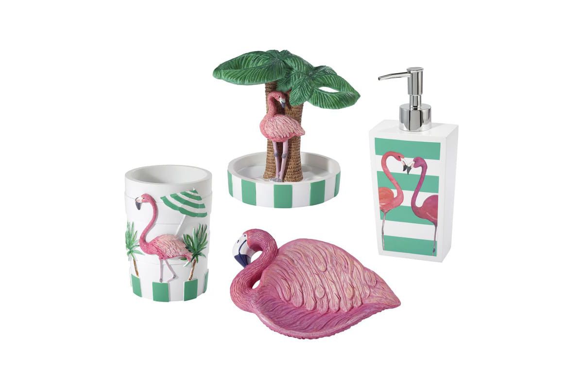 Flamingo Paradise 4pc Bath Accessory Set