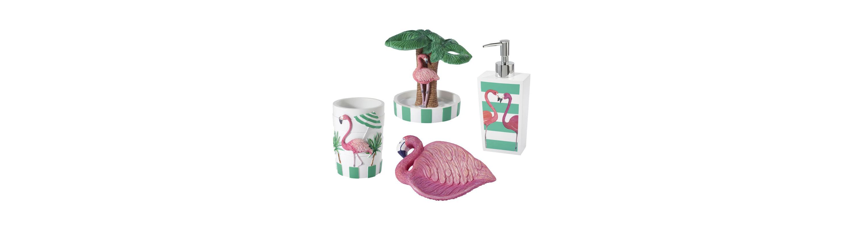 Flamingo Paradise 4pc Bath Accessory Set