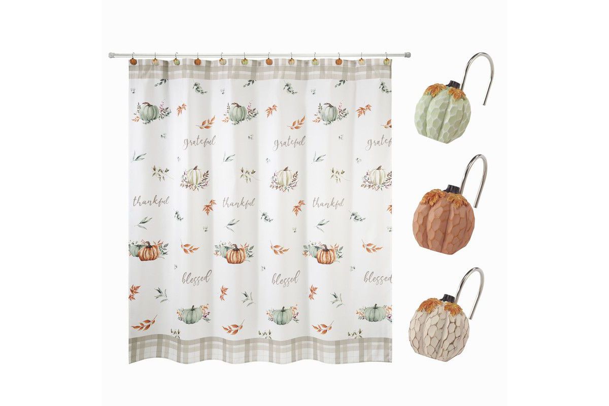 Grateful Patch 13pc Shower Curtain/Shower Hooks Set
