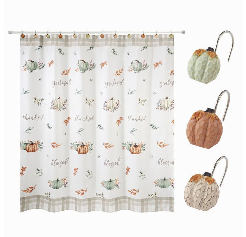 Grateful Patch 13pc Shower Curtain/Shower Hooks Set