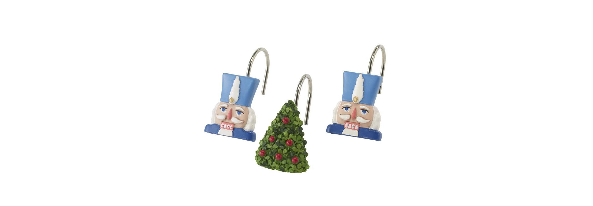 Nutcracker Trellis 13pc Shower Curtain/Shower Hooks Set