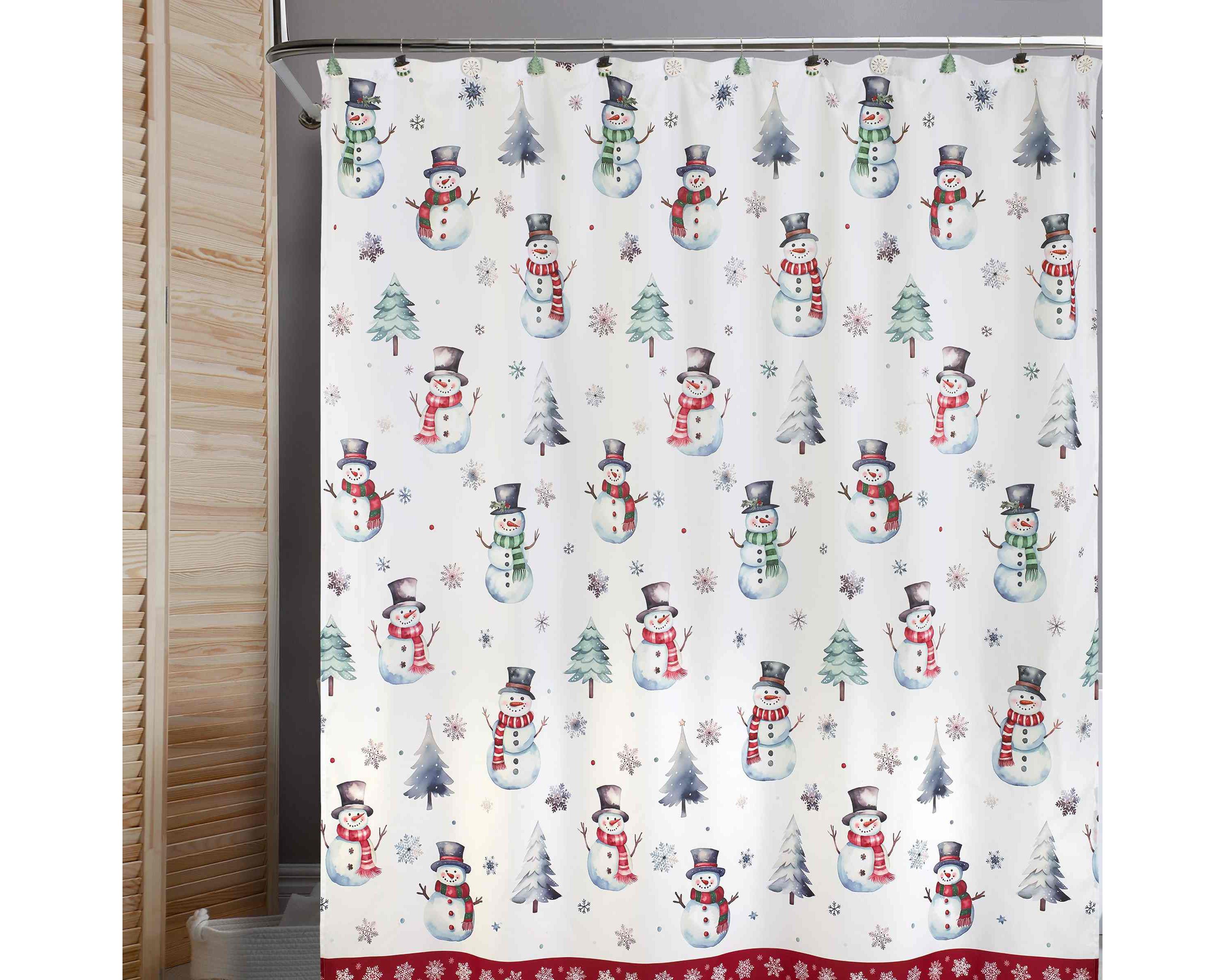 Winter Snowman Shower Curtain