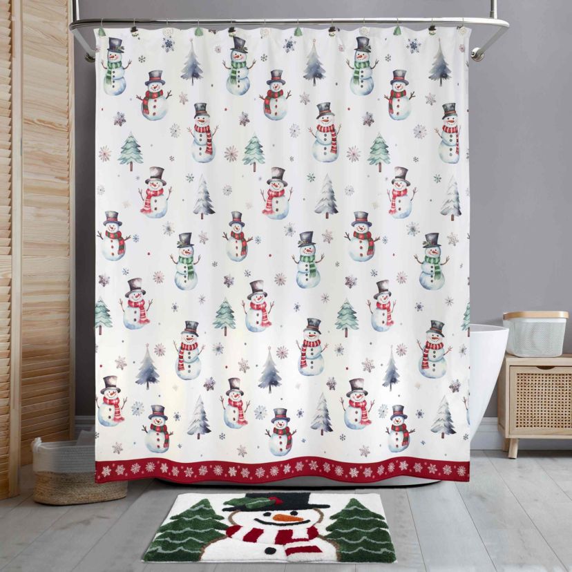 Winter Snowman Shower Curtain