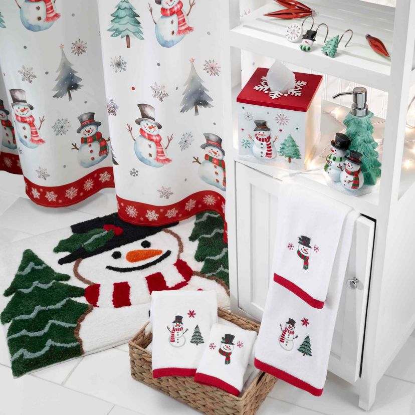 Winter Snowman Shower Curtain