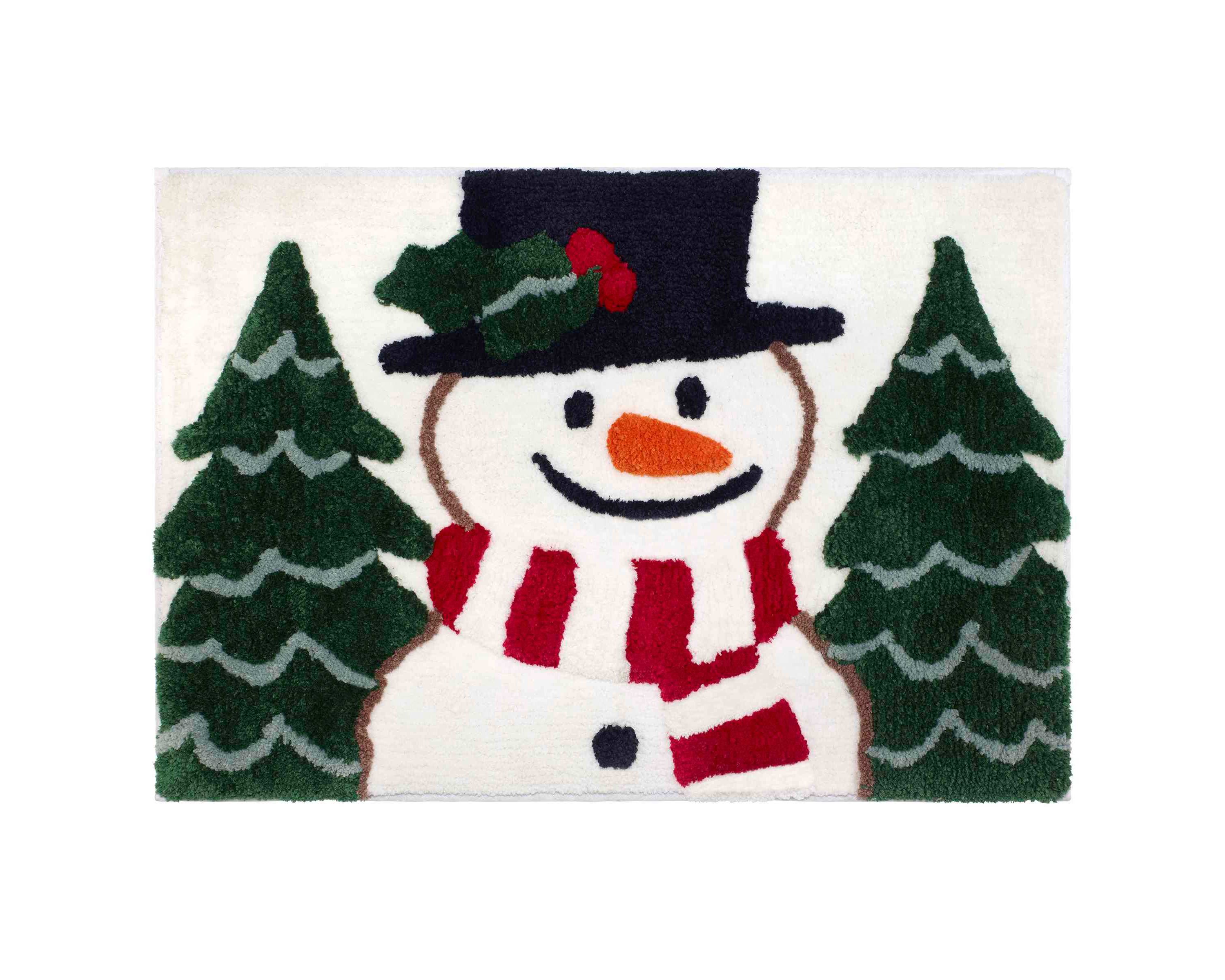 Winter Snowman Bath Rug