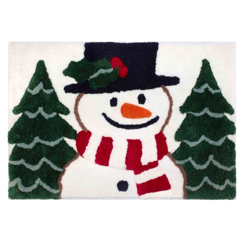 Winter Snowman Bath Rug