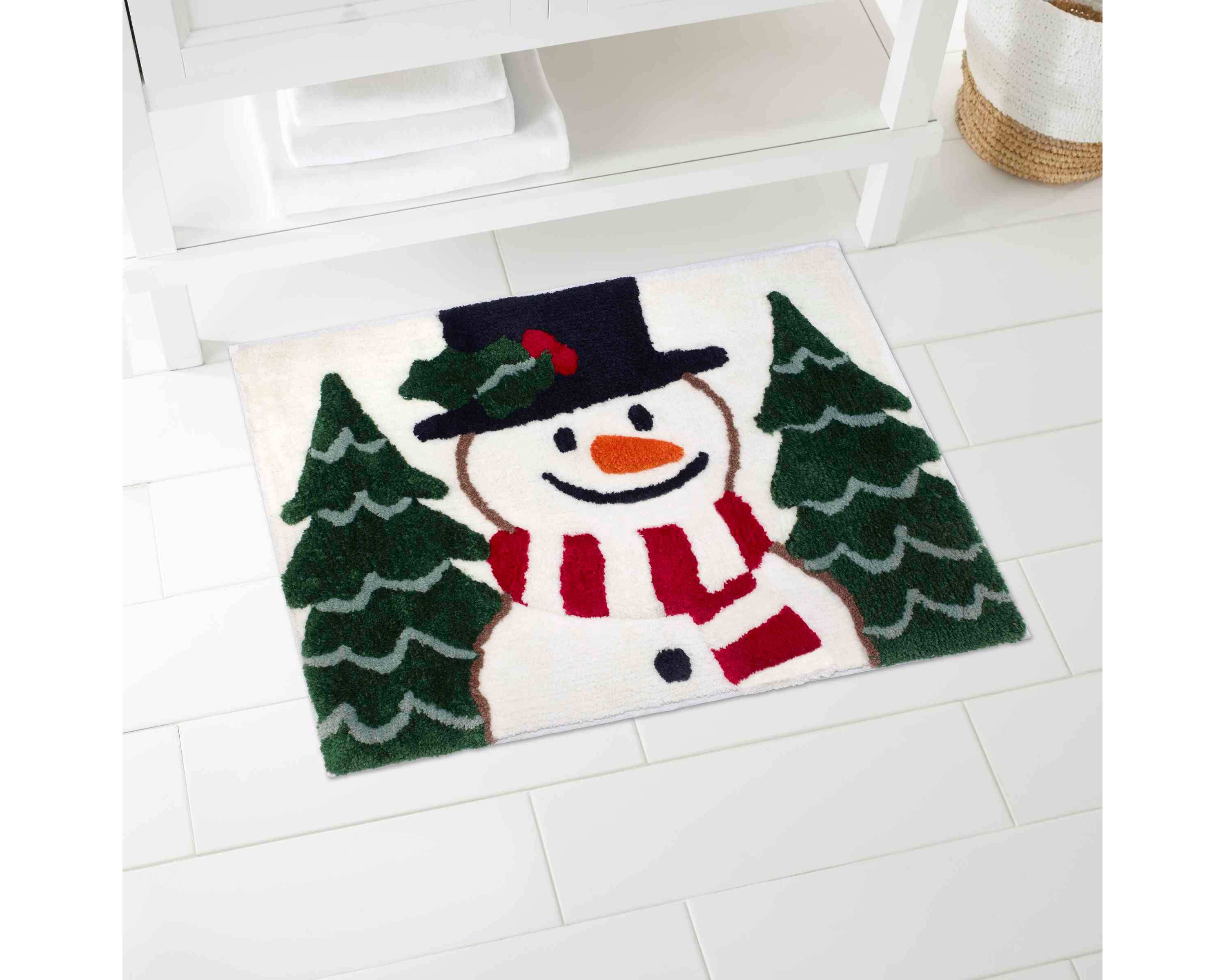 Winter Snowman Bath Rug