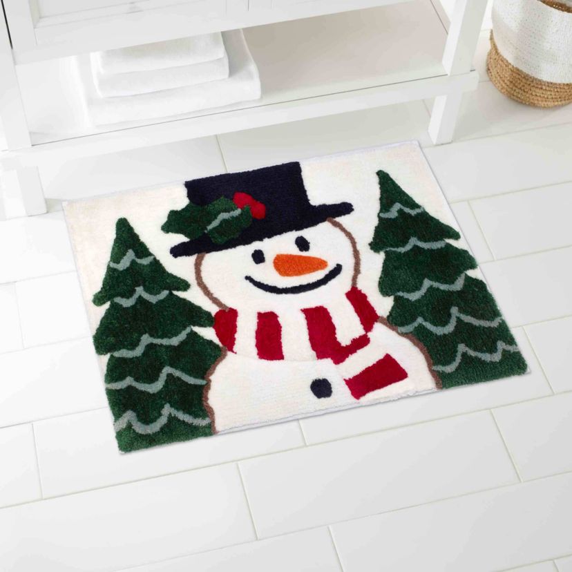 Winter Snowman Bath Rug