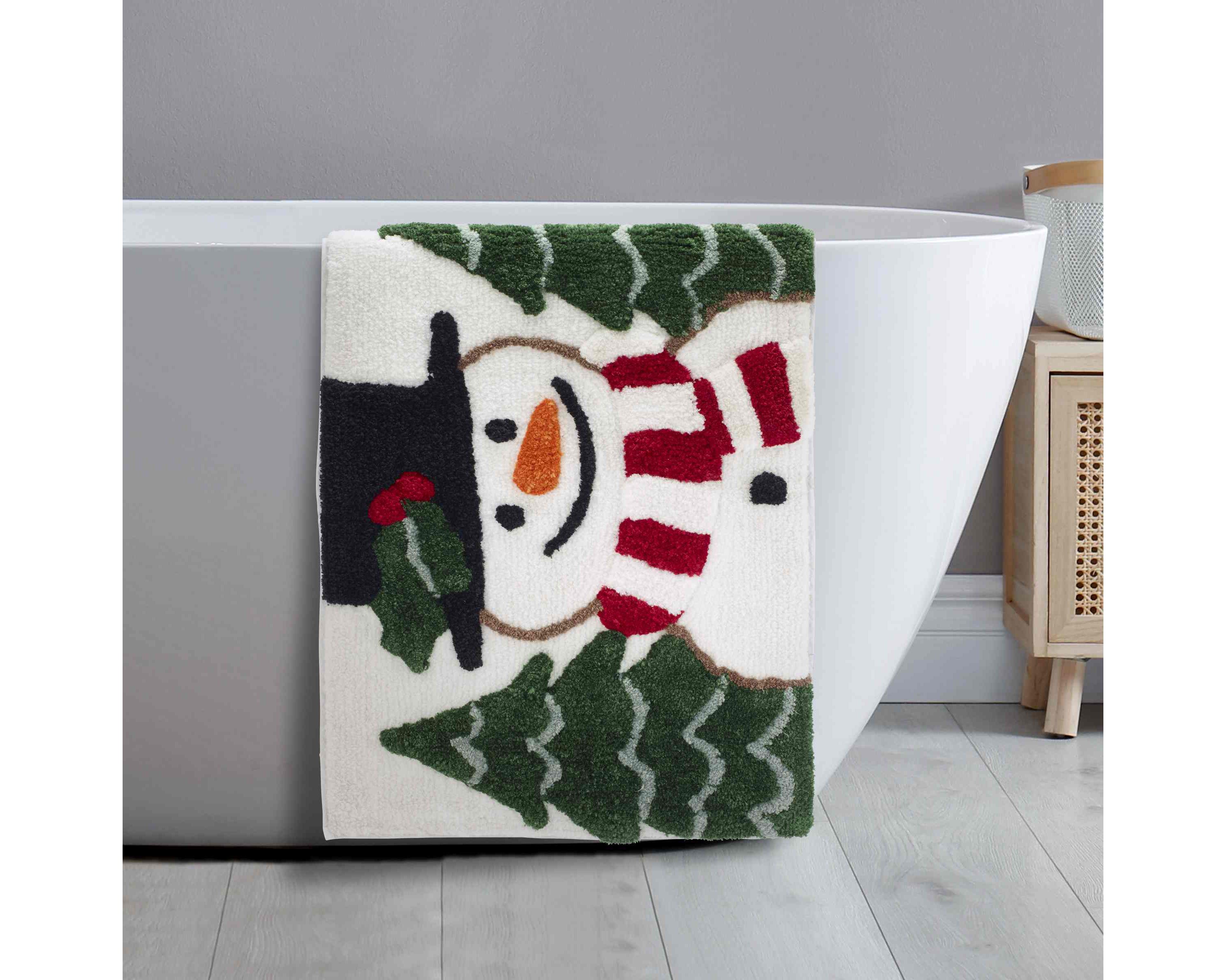 Winter Snowman Bath Rug