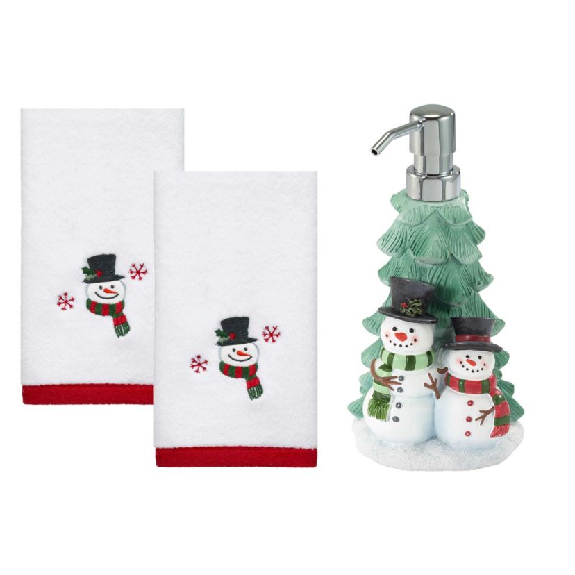 Winter Snowman 3-pc. Lotion Pump Fingertip Towel Set