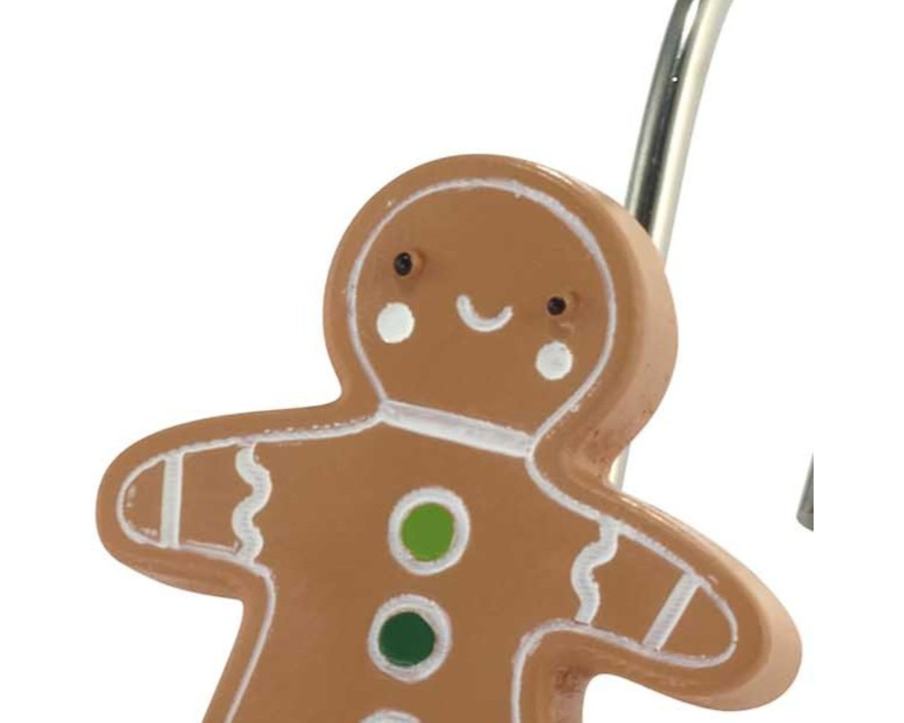 Gingerbread Man Shower Curtain Shower Hooks Set