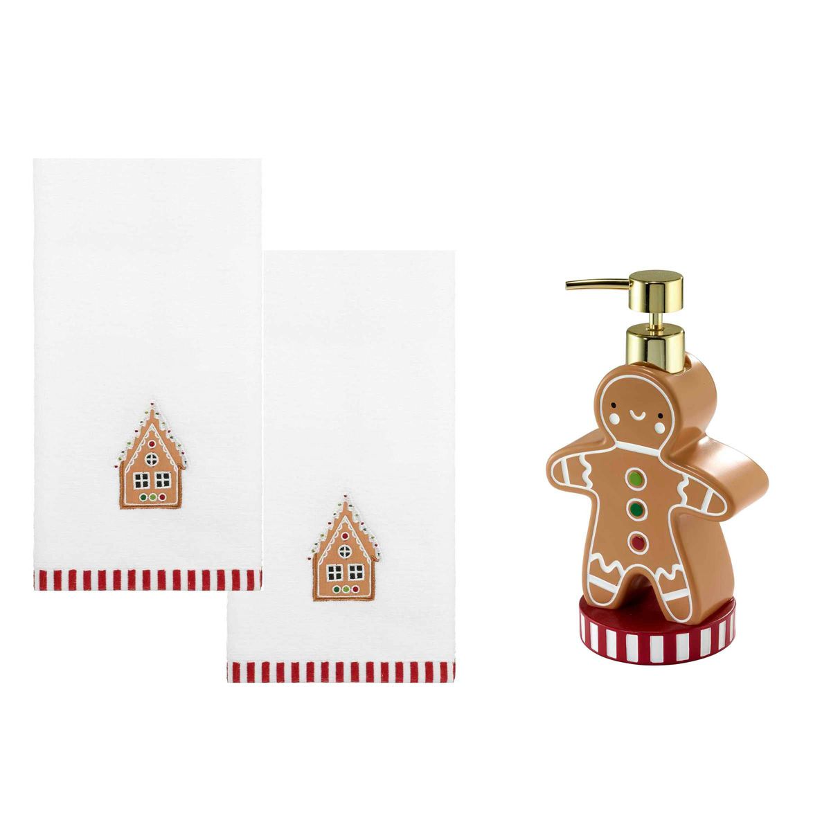 Gingerbread Man 3-pc. Lotion Pump Fingertip Towel Set