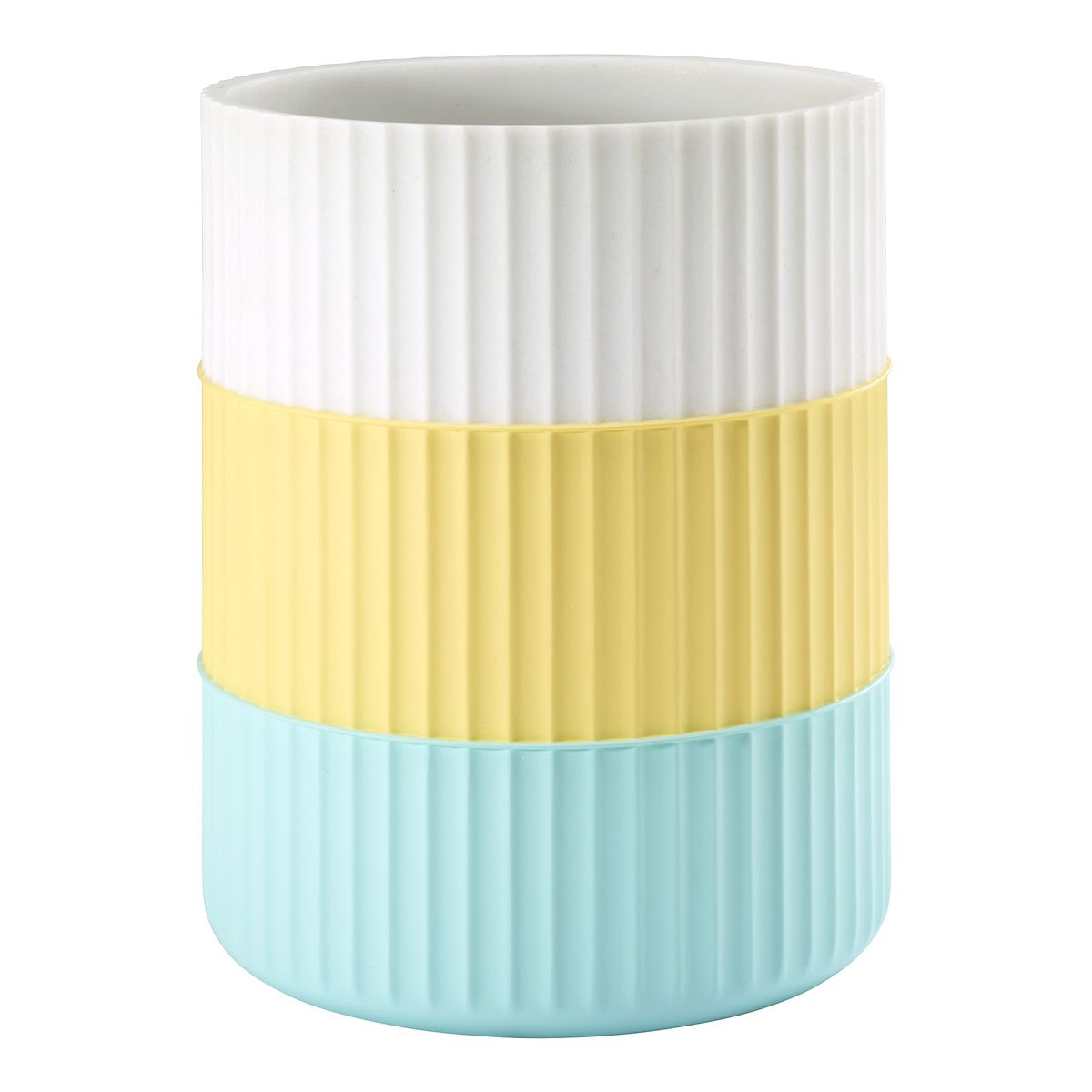 Clubhouse Stripe Aqua Wastebasket