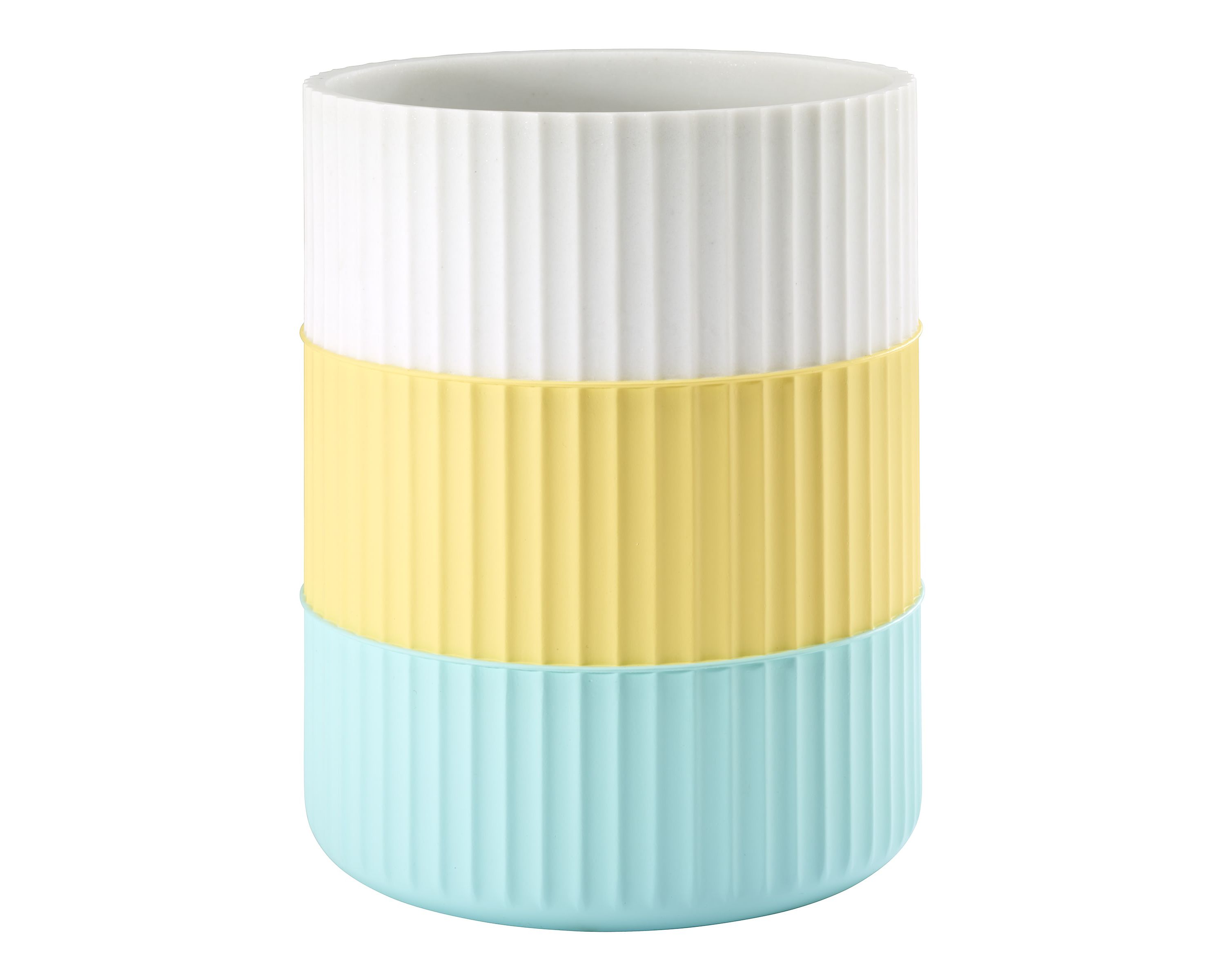Clubhouse Stripe Aqua Wastebasket